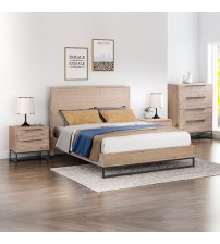 Hannah Multiple Size 4 pcs Tallboy Light Oak Colour Bedroom Suite in Solid Timber